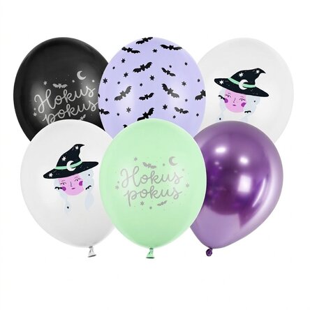 6er-Set Halloween-Luftballons – Hexen