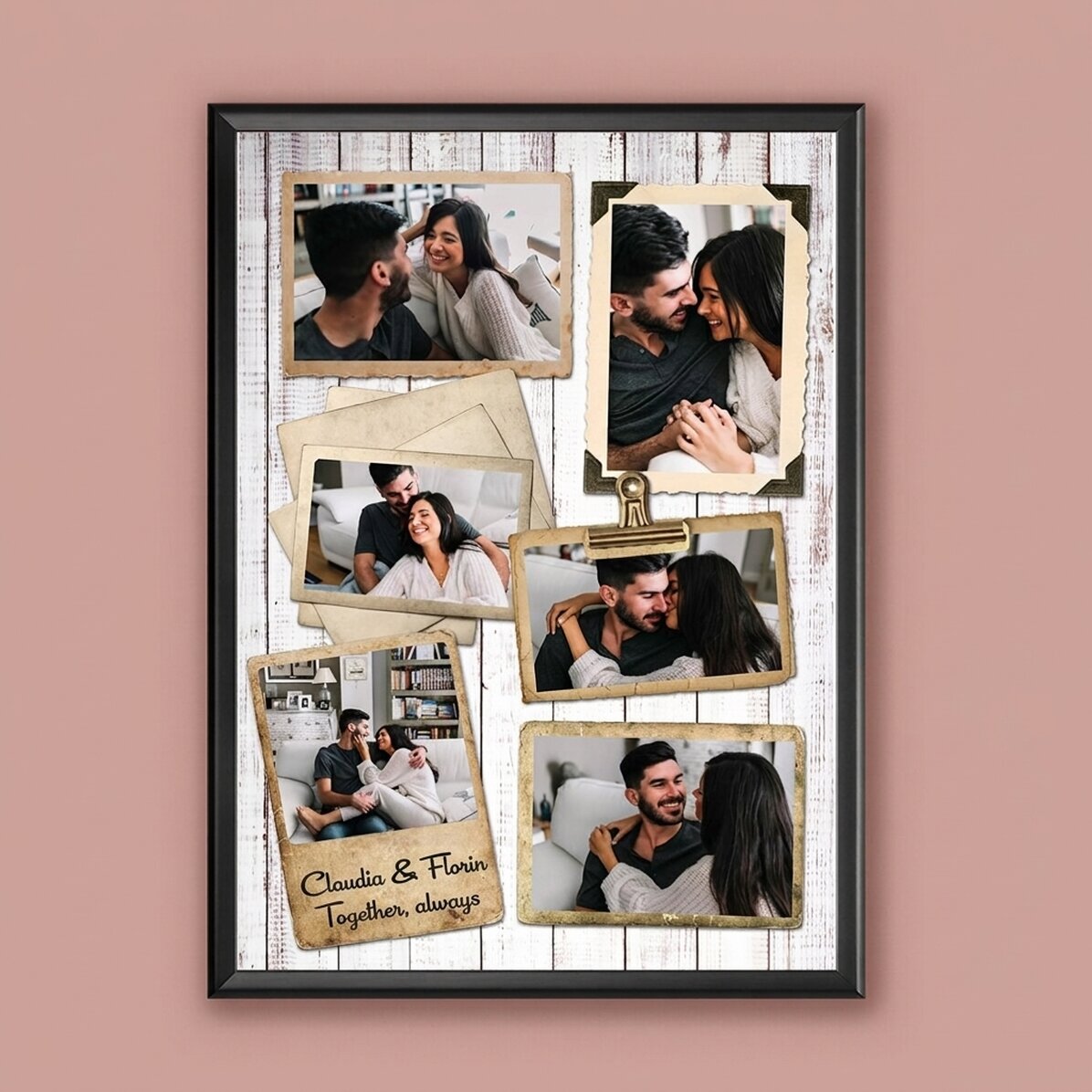 Individuell gestaltetes Bild mit 6 Fotos im Vintage-Design
