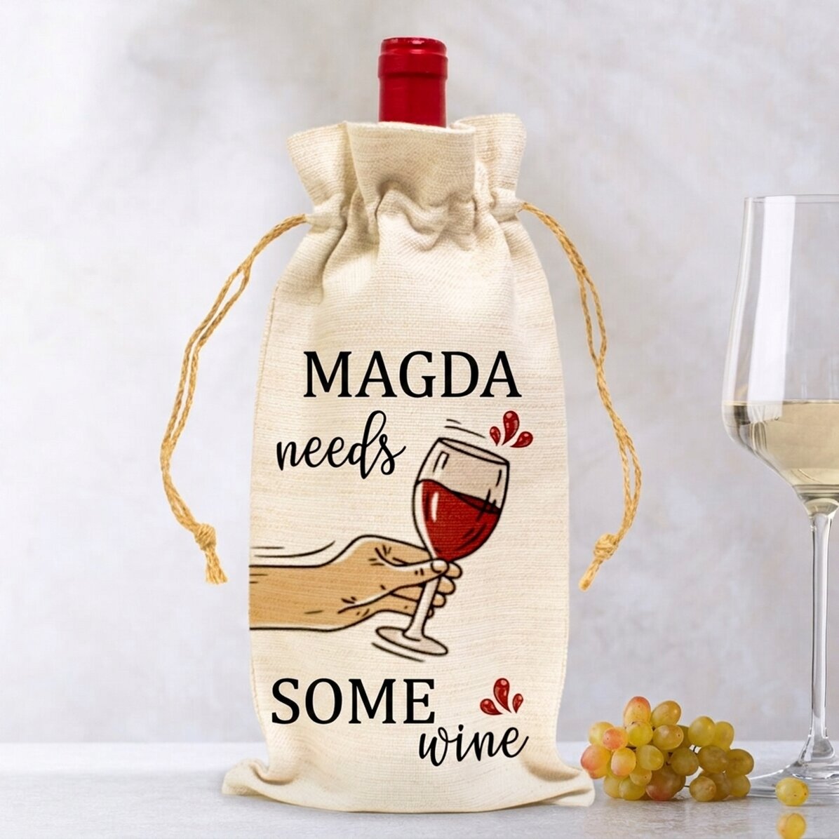 Personalisierte Tasche für eine Weinflasche – Need some wine