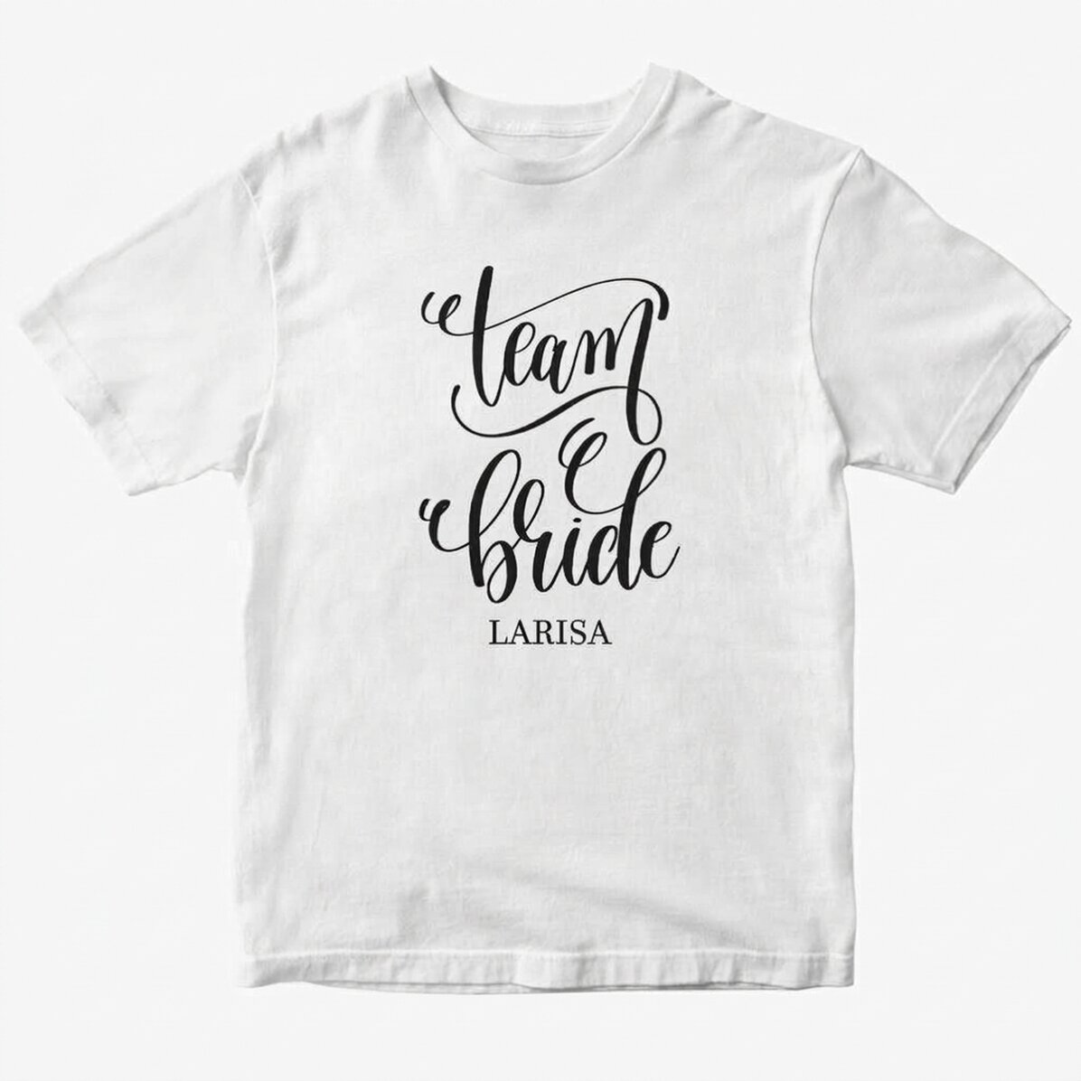 Personalisiertes T-Shirt mit Aufdruck für die Brautjungfern – Team Bride