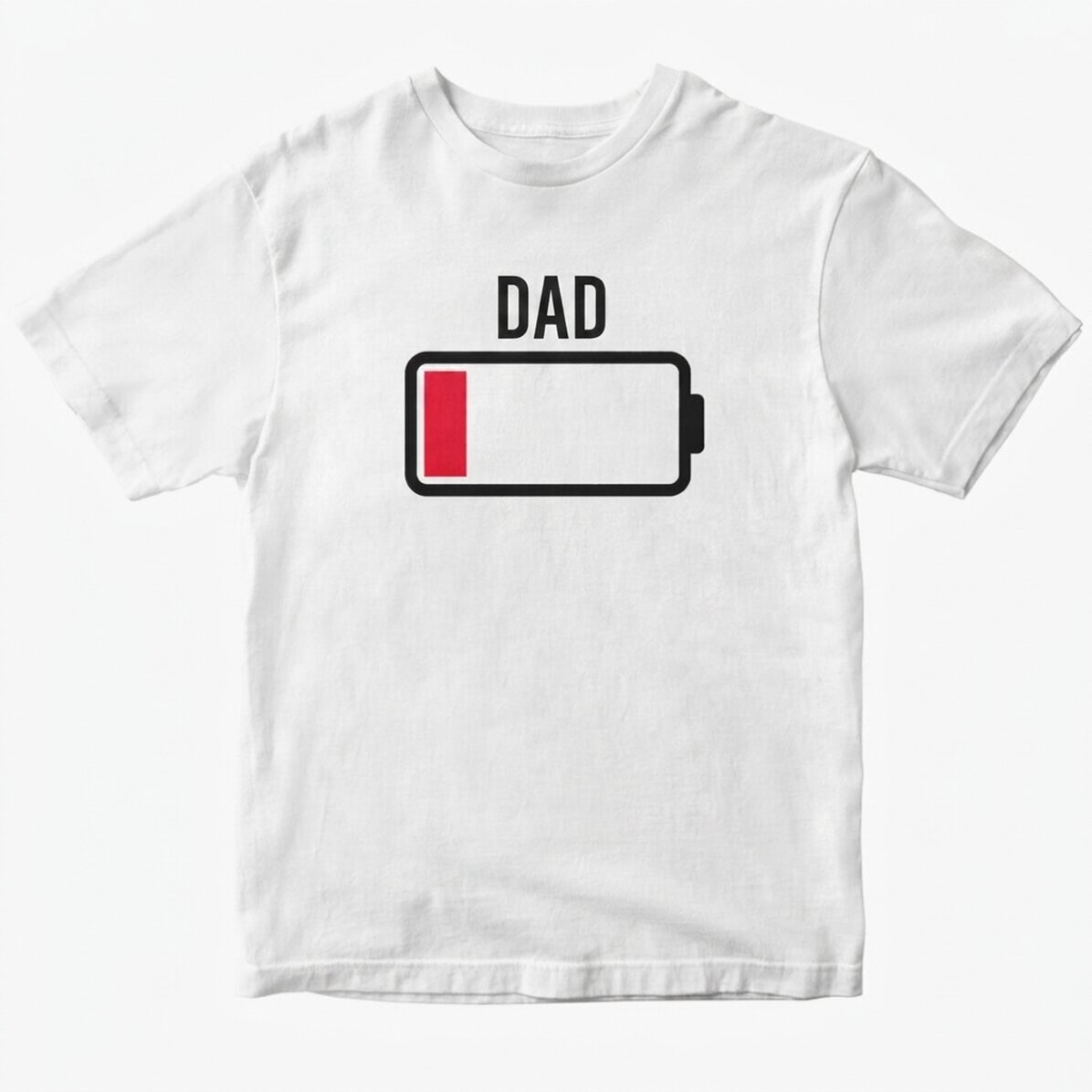 Personalisiertes T-Shirt mit Aufdruck – „Low battery“