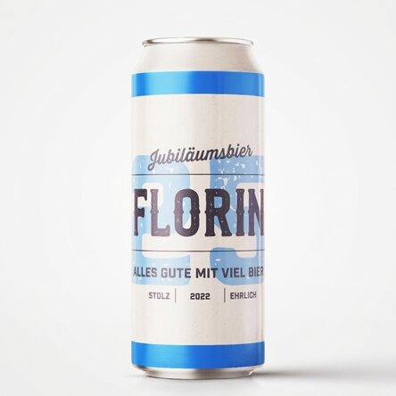 Bier in einer Dose mit individueller Beschriftung – Retro-Jubiläum