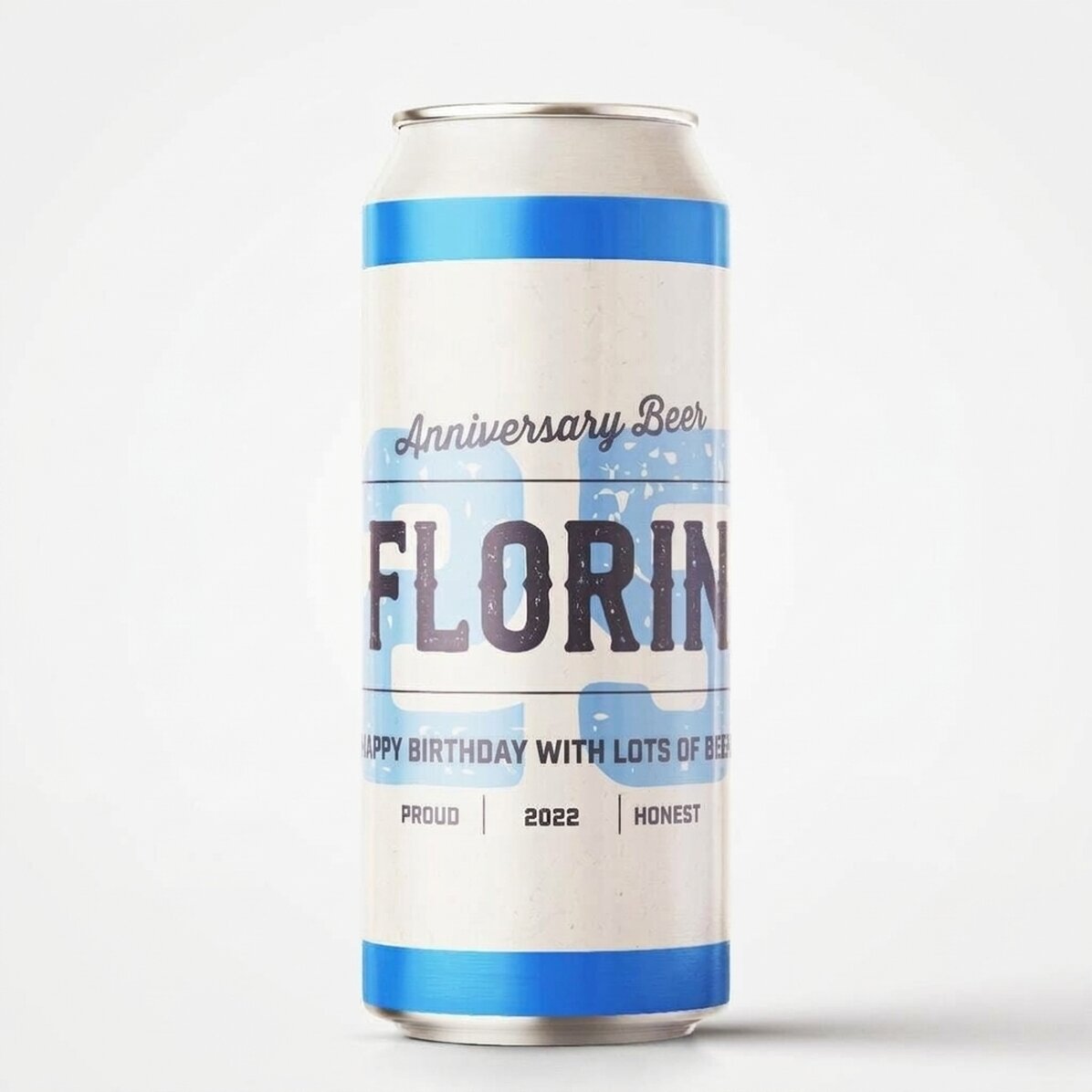 Bier in einer Dose mit individueller Beschriftung – Retro-Jubiläum