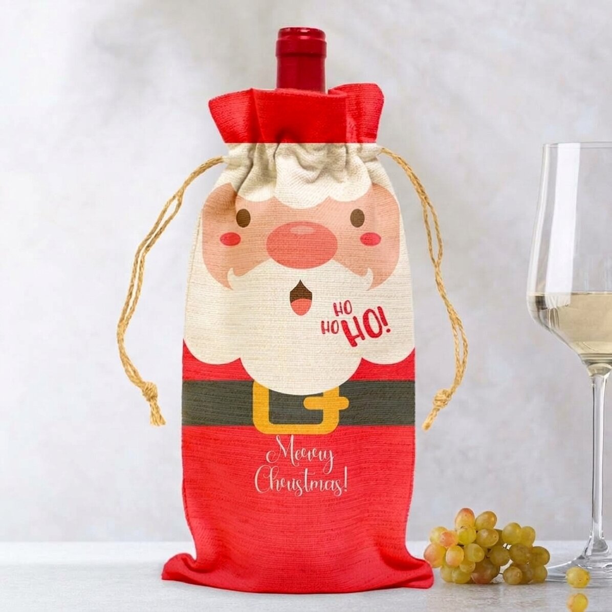 Personalisierte Tragetasche für eine Weinflasche – Weihnachtsmann