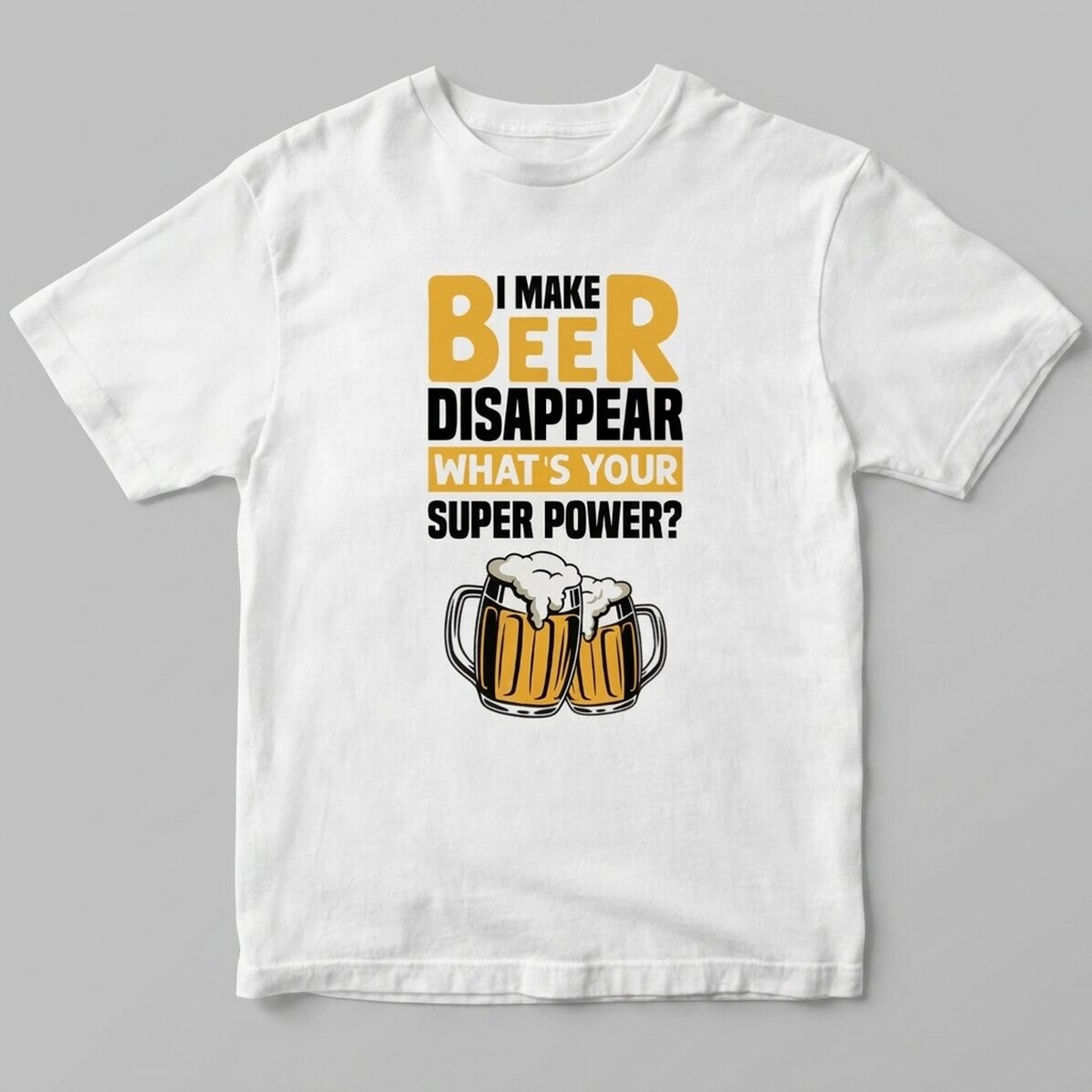 Personalisiertes Baumwoll-T-Shirt mit Aufdruck – Beer