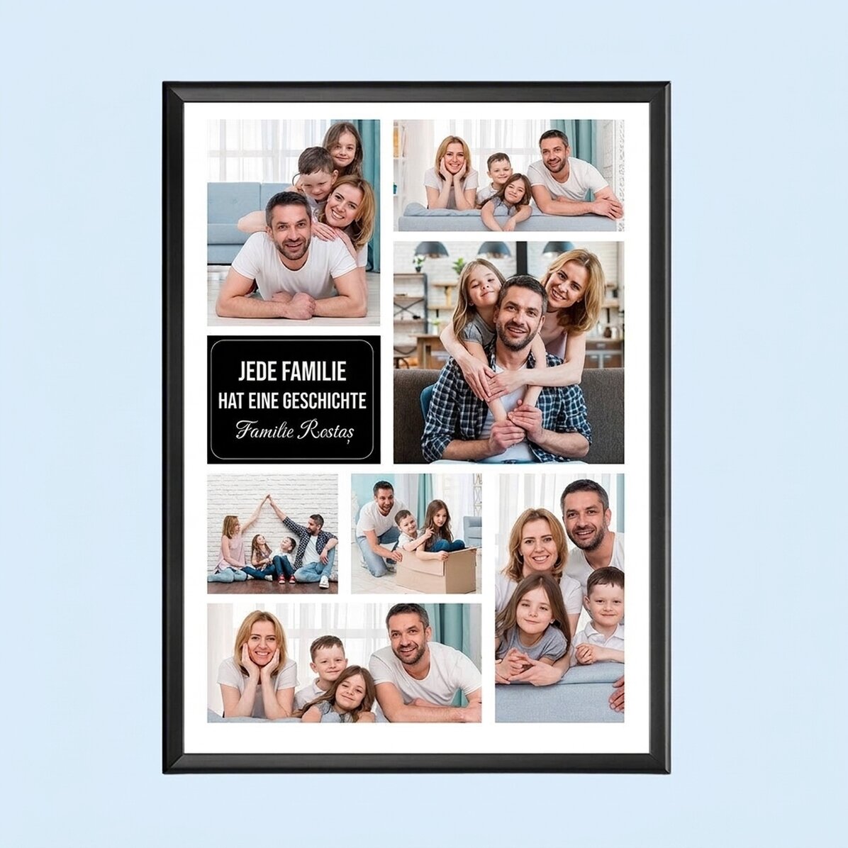 Individuell gestaltetes Bild mit 7 Familienfotos