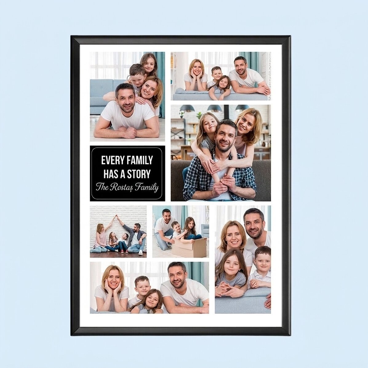 Individuell gestaltetes Bild mit 7 Familienfotos