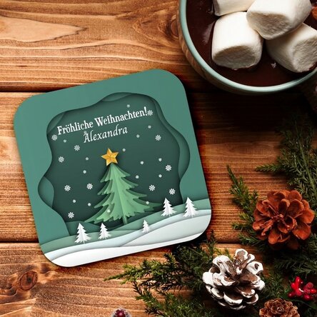 Personalisierter Gläserhalter mit Text – Weihnachtsansicht