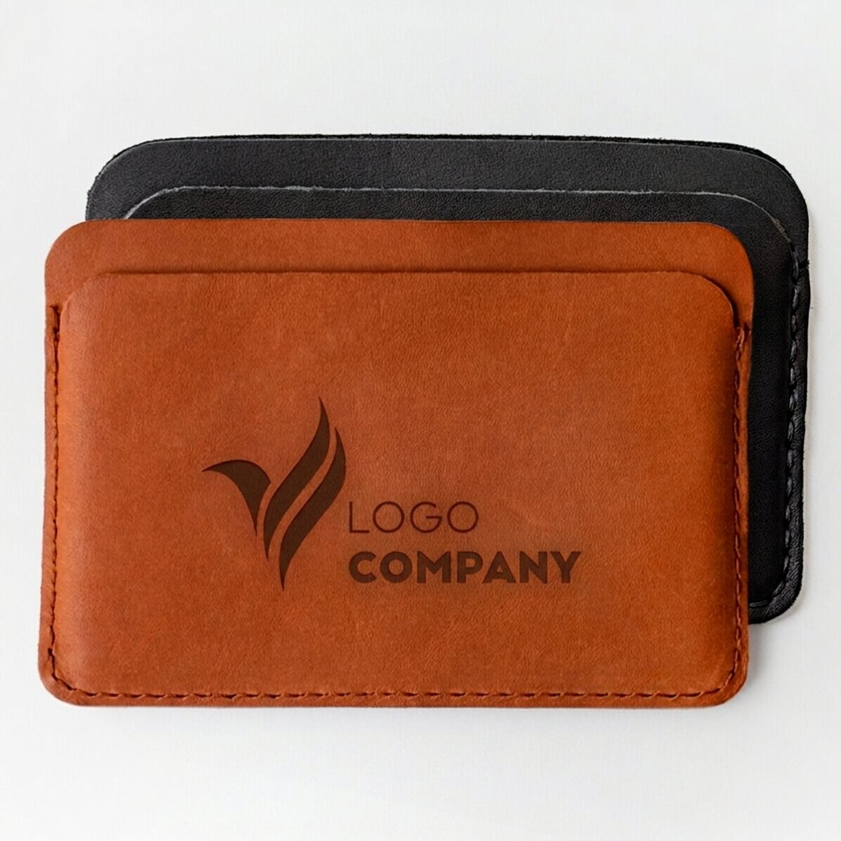 Personalisierte Lederbrieftasche mit Logo