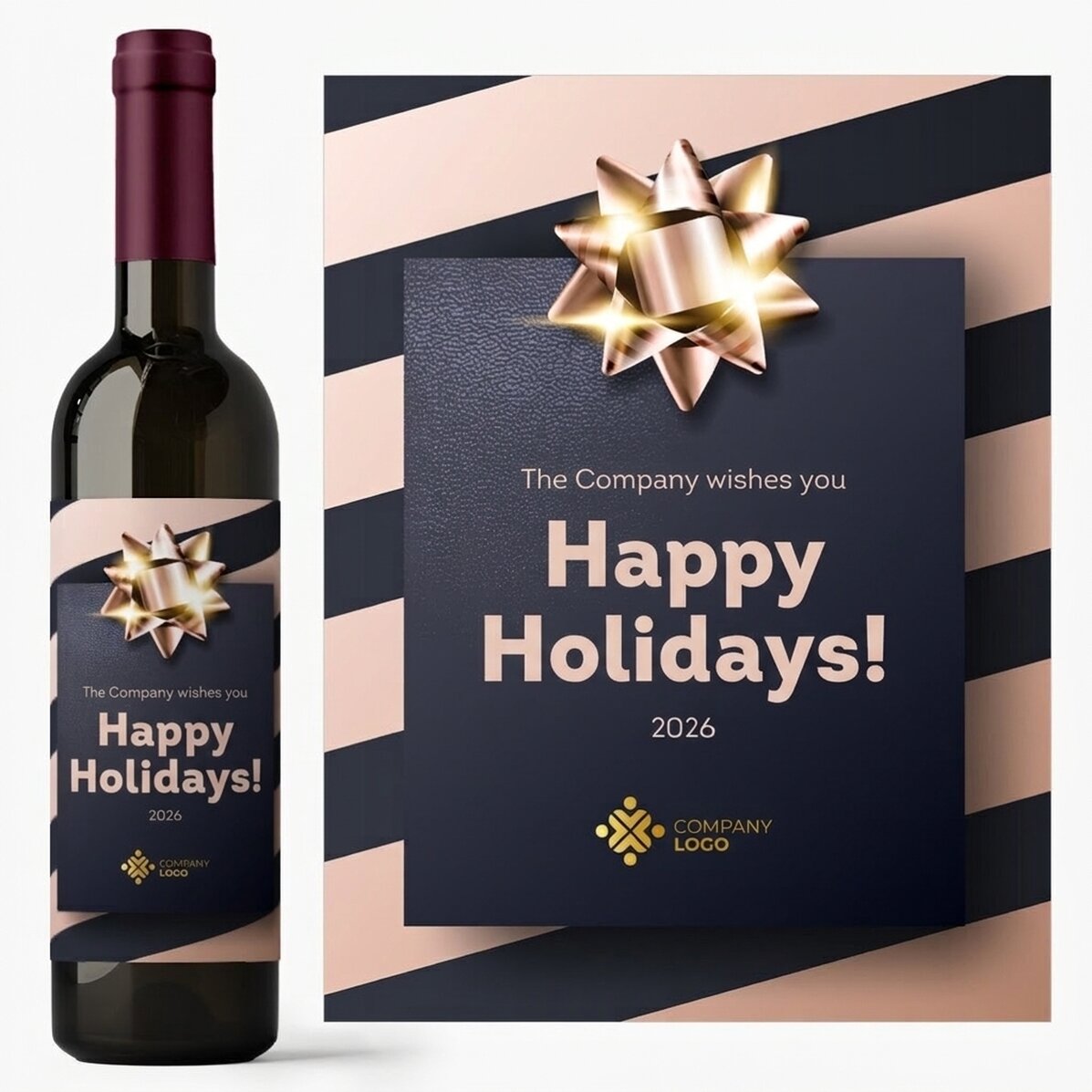 Wein mit individuellem Logo und Text – Weihnachtsgeschenk