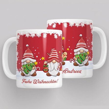 Personalisierte Tasse mit Text – Weihnachtszwerge