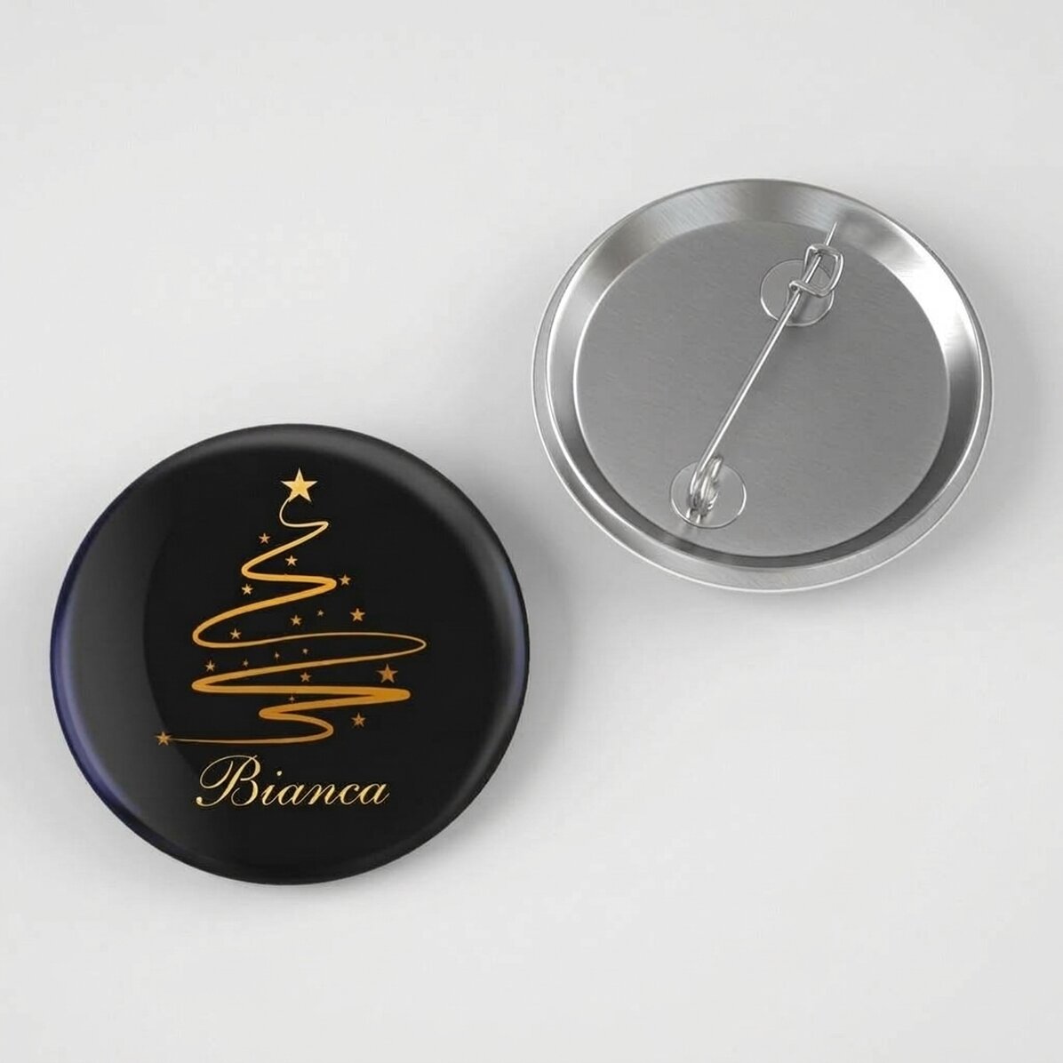 Personalisiertes Abzeichen mit Text – Elegantes Tannenbaum-Motiv