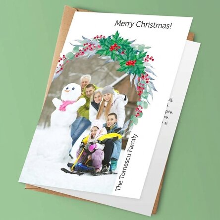 Personalised card with photo and message - Merry Christmas