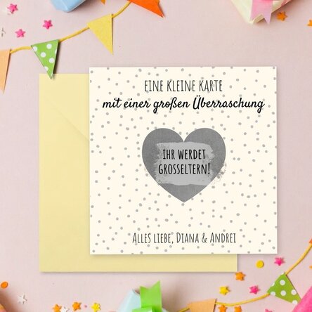 Personalisierte Rubbelkarte mit Botschaft – Überraschungsankündigung