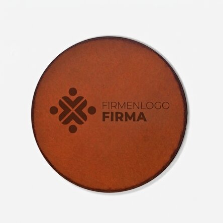 Personalisierter Gläserhalter aus Leder mit Logo