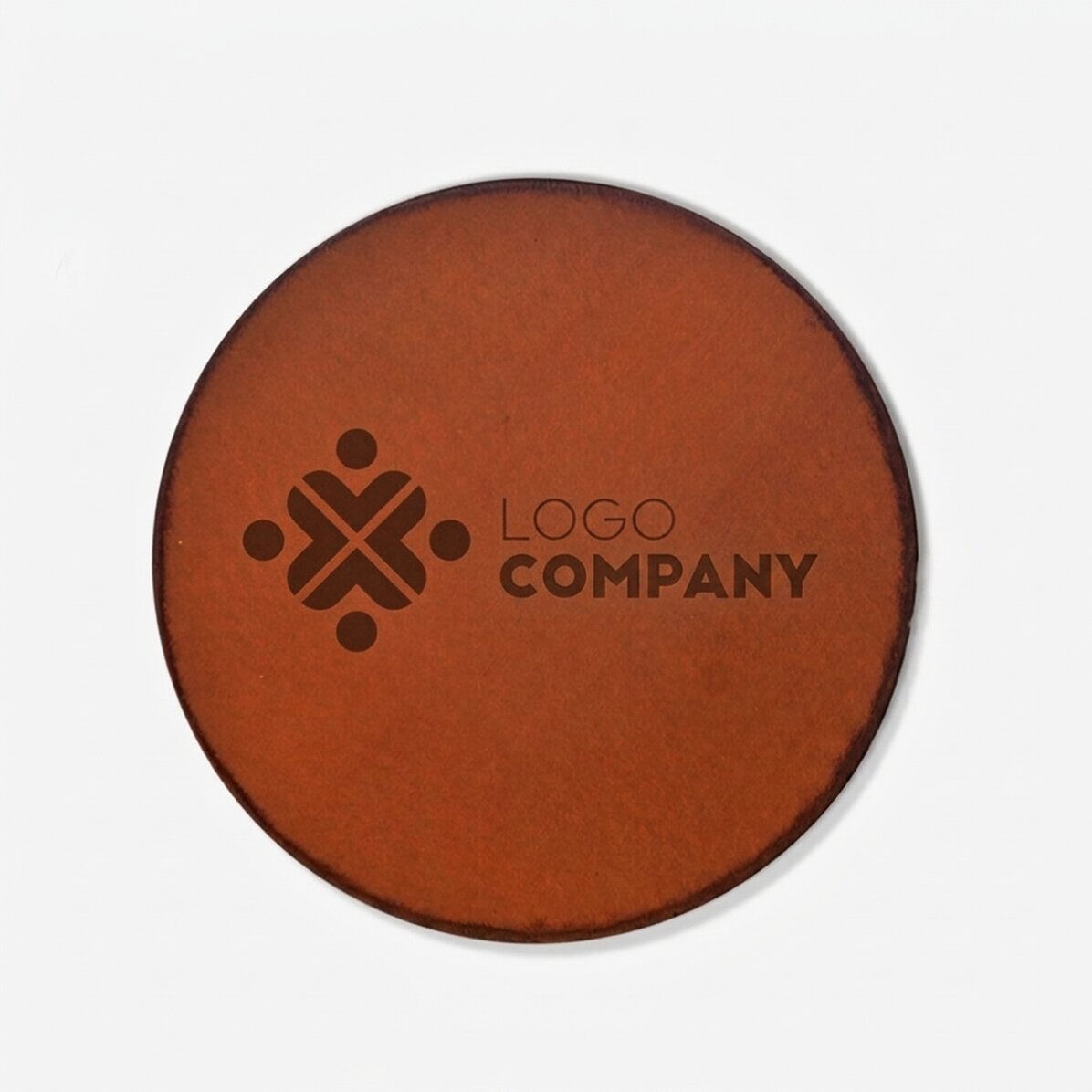 Personalisierter Gläserhalter aus Leder mit Logo
