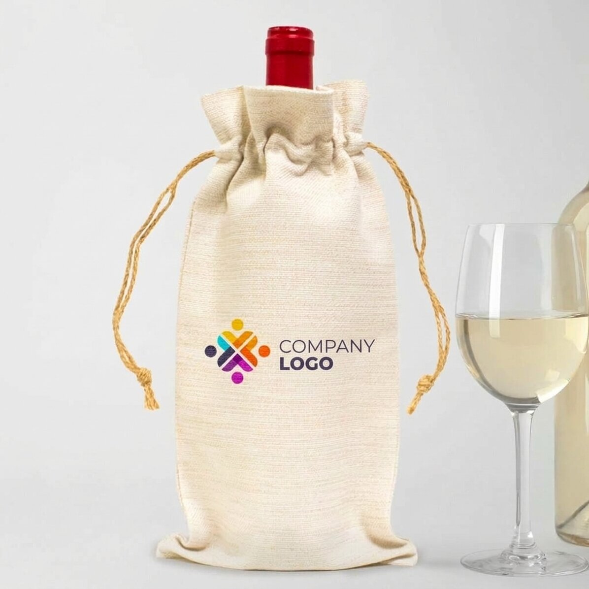 Personalisierte Tragetasche für Weinflaschen mit Logo