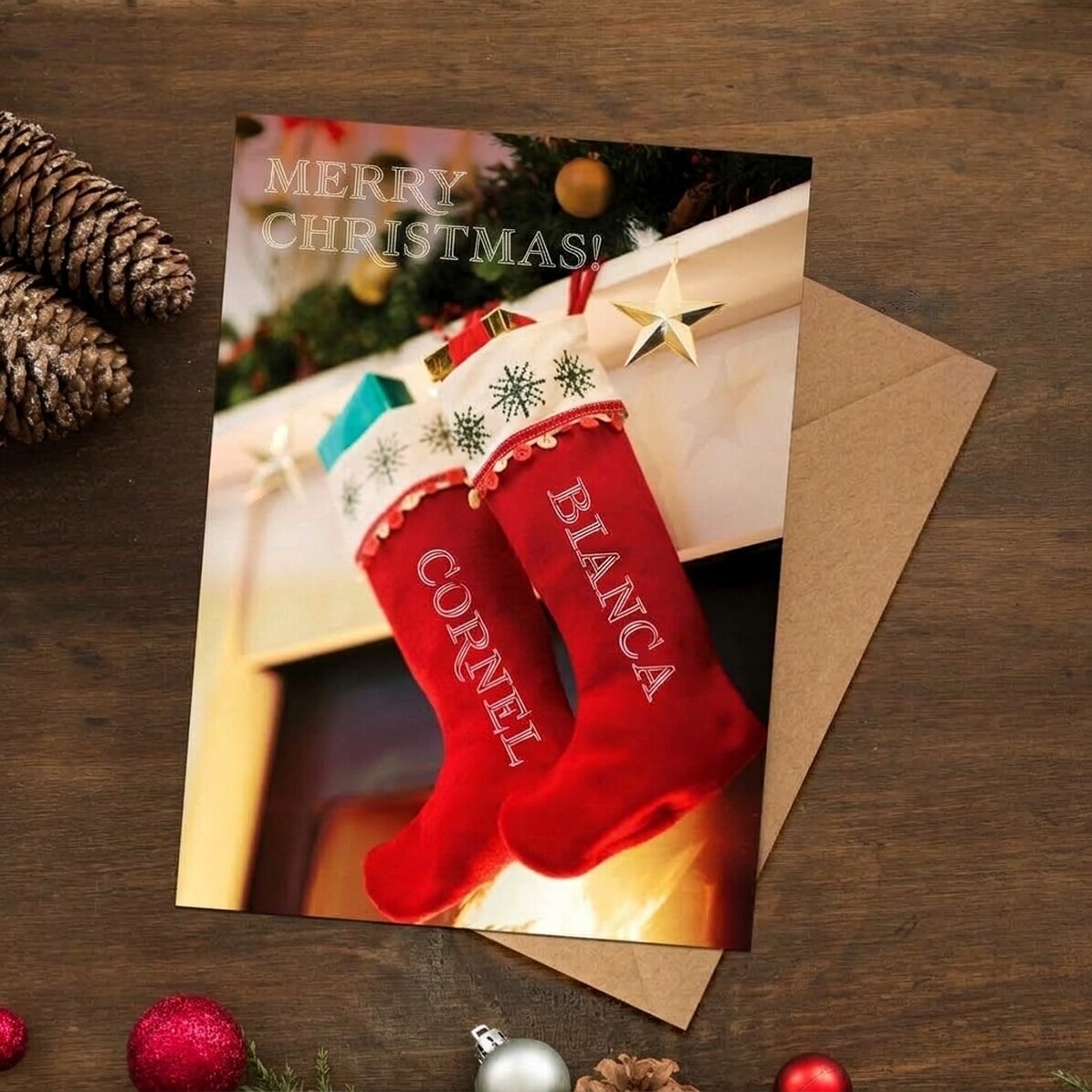 Personalisierte Magnetkarte mit Weihnachtstext – Der Zauber von Weihnachten
