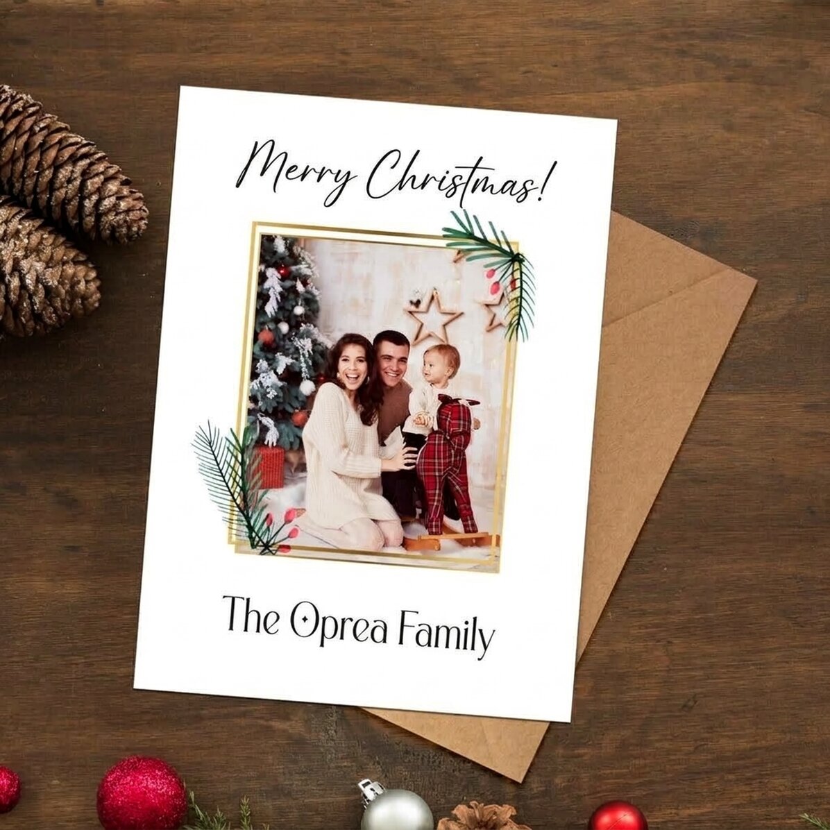 Personalisierte Magnetkarte mit Foto und Text – Frohe Weihnachten