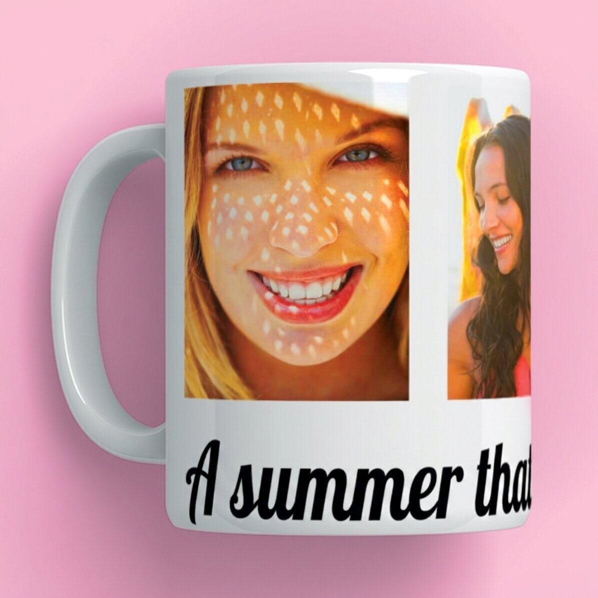 Personalisierte Tasse mit 4 Fotos und einer Botschaft