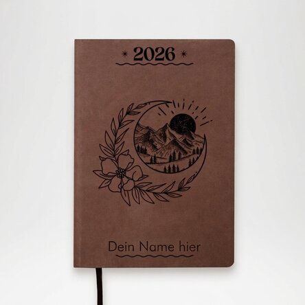 Personalisierter Leder-Terminkalender mit Text – Dream