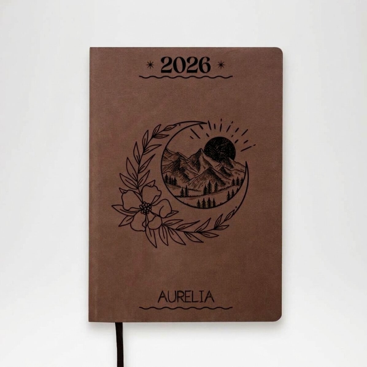 Personalisierter Leder-Terminkalender mit Text – Dream