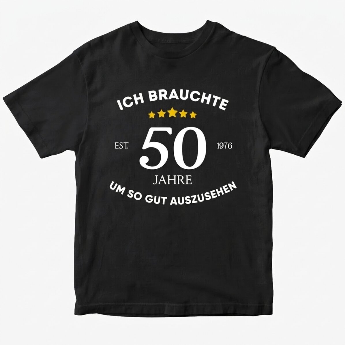 Personalisiertes Baumwoll-T-Shirt mit Aufdruck – Ich sehe in meinem Alter gut aus