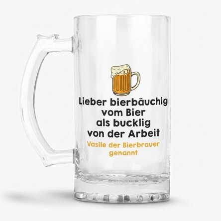 Personalisierter Bierkrug mit Text