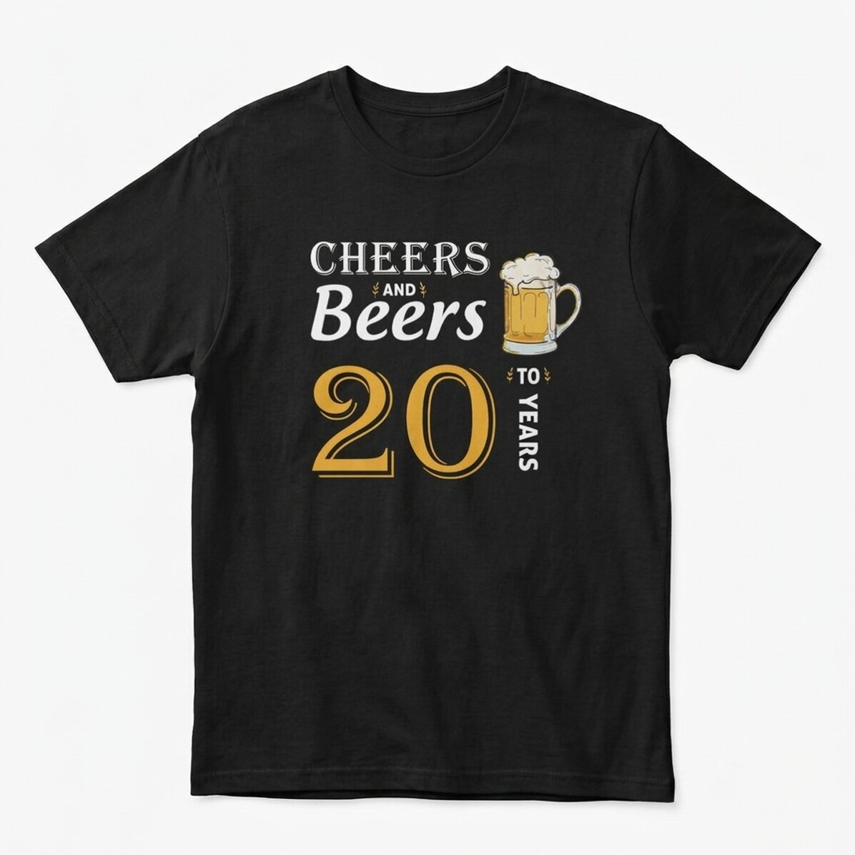 Personalisiertes Baumwoll-T-Shirt mit Aufdruck – Cheers and Beers