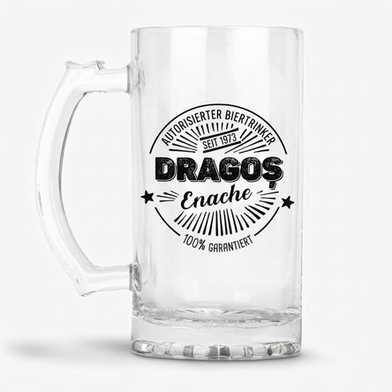 Personalisierter Bierkrug mit Aufdruck – „Bautorisiertes Bier“