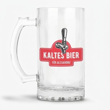 Personalisierter Bierkrug mit Aufdruck – Helles Bier