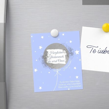 Abkratzbarer Magnet, 10 x 12 cm, individuell mit Text gestaltbar – Surpriza