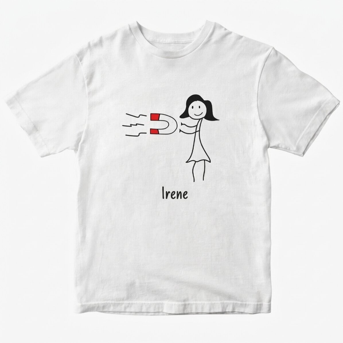 Baumwoll-T-Shirt für sie, individuell mit Text bedruckt – Magnet