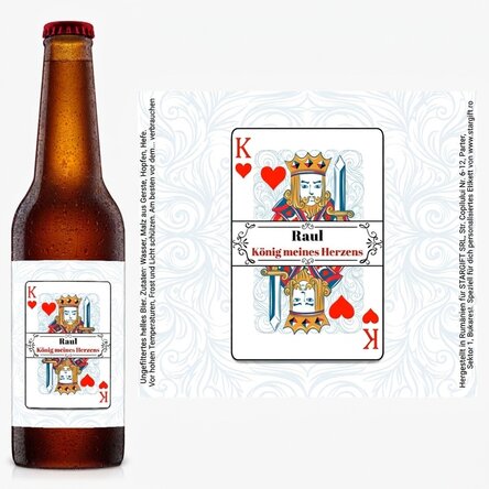Bier mit individueller Aufschrift – Der König meines Herzens