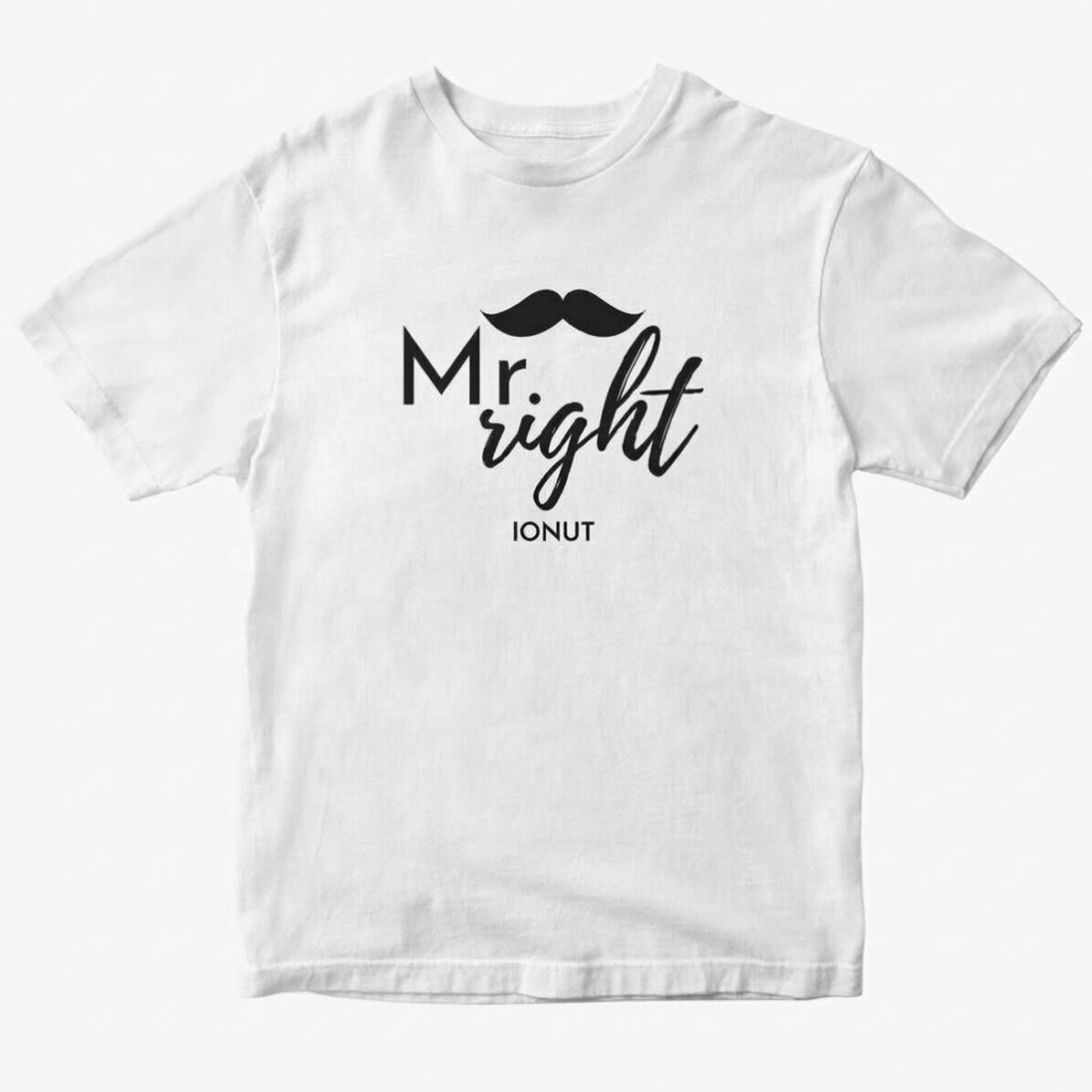 Personalisiertes Baumwoll-T-Shirt mit Aufdruck – Mr. Right