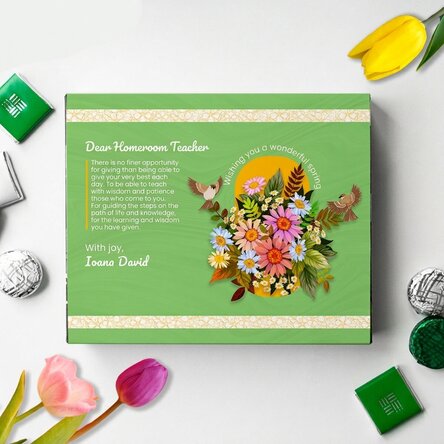 Personalised box of chocolates with a message for the head teacher - Wonderful Spring