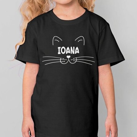 Personalisiertes Baumwoll-T-Shirt für Kinder mit Aufdruck – Kätzchen