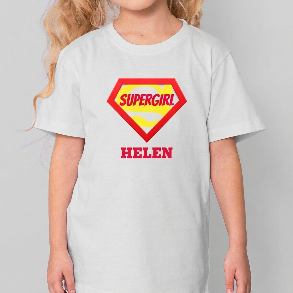 Personalisiertes Baumwoll-T-Shirt für Kinder mit Aufdruck – Superheld