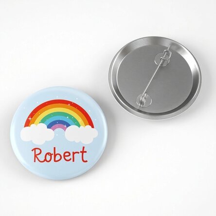 Personalisiertes Button mit Text – Regenbogen