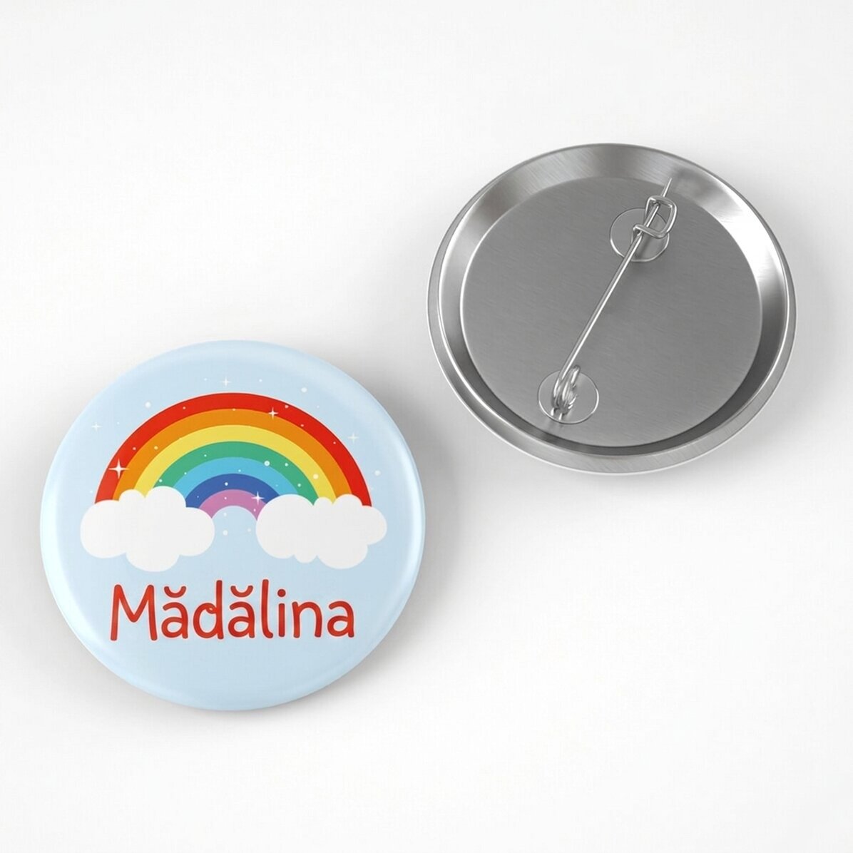 Personalisiertes Abzeichen mit Text – Regenbogen