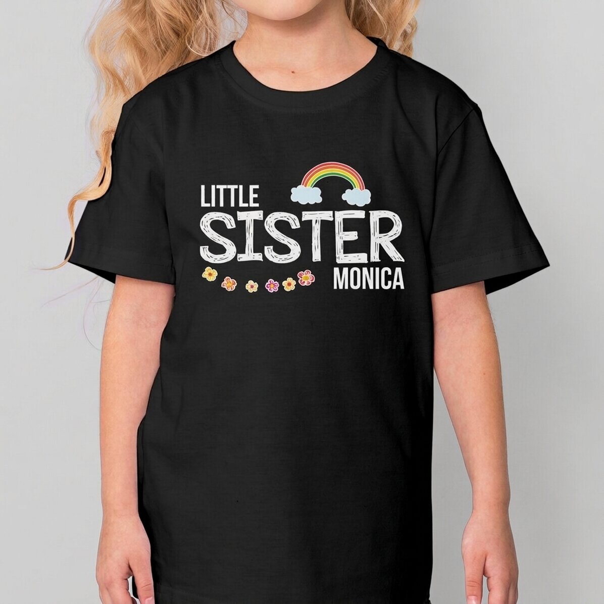Personalisiertes Baumwoll-T-Shirt für Kinder mit Aufdruck – Sister