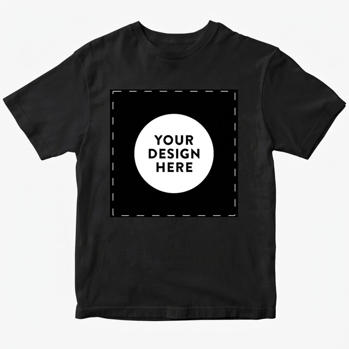 Personalisiertes Baumwoll-T-Shirt mit deinem quadratischen Motiv