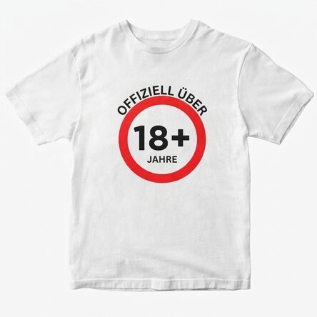 Personalisiertes Baumwoll-T-Shirt mit Aufdruck – 18 Jahre