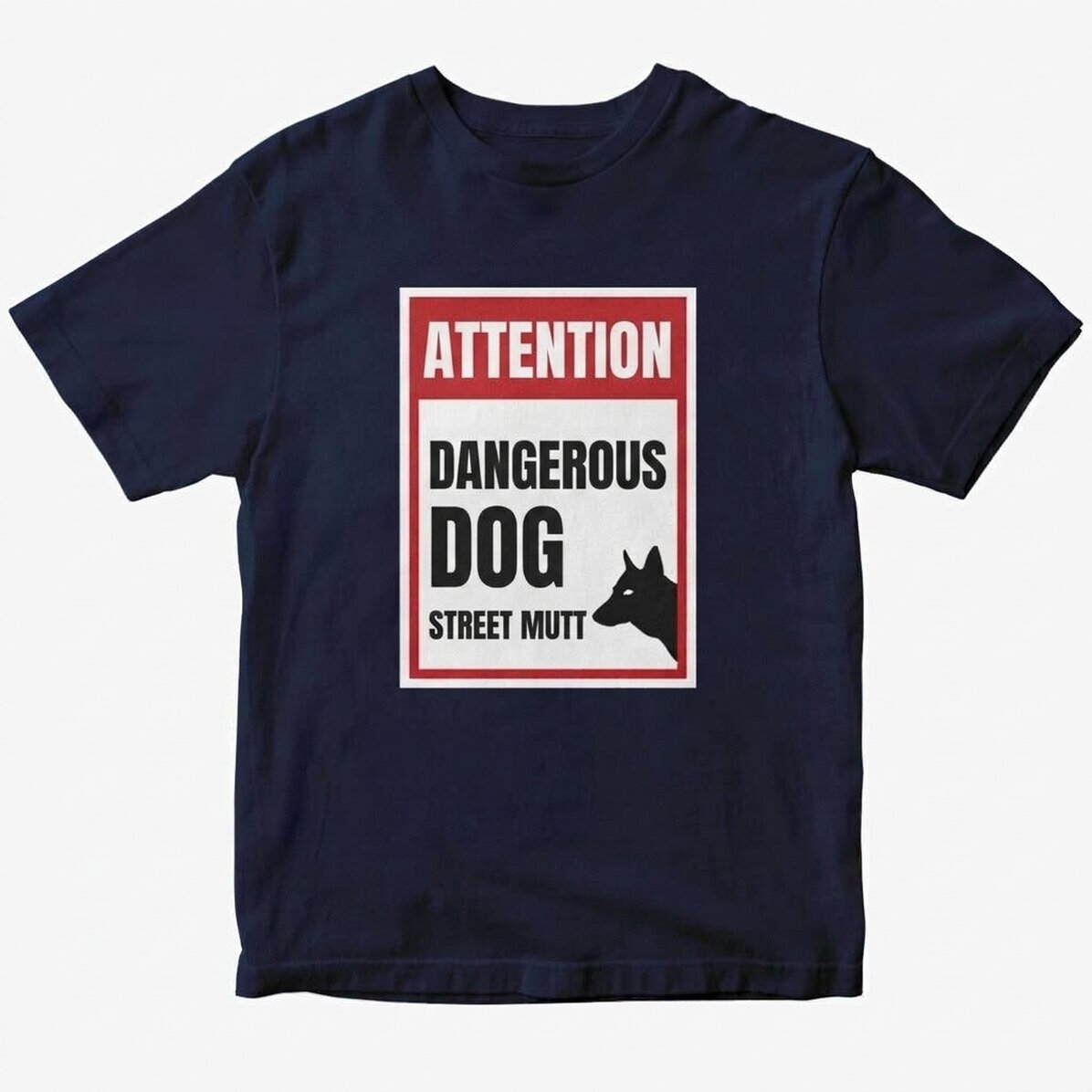 Personalisiertes Baumwoll-T-Shirt mit Aufdruck – Achtung, bösartiger Hund!