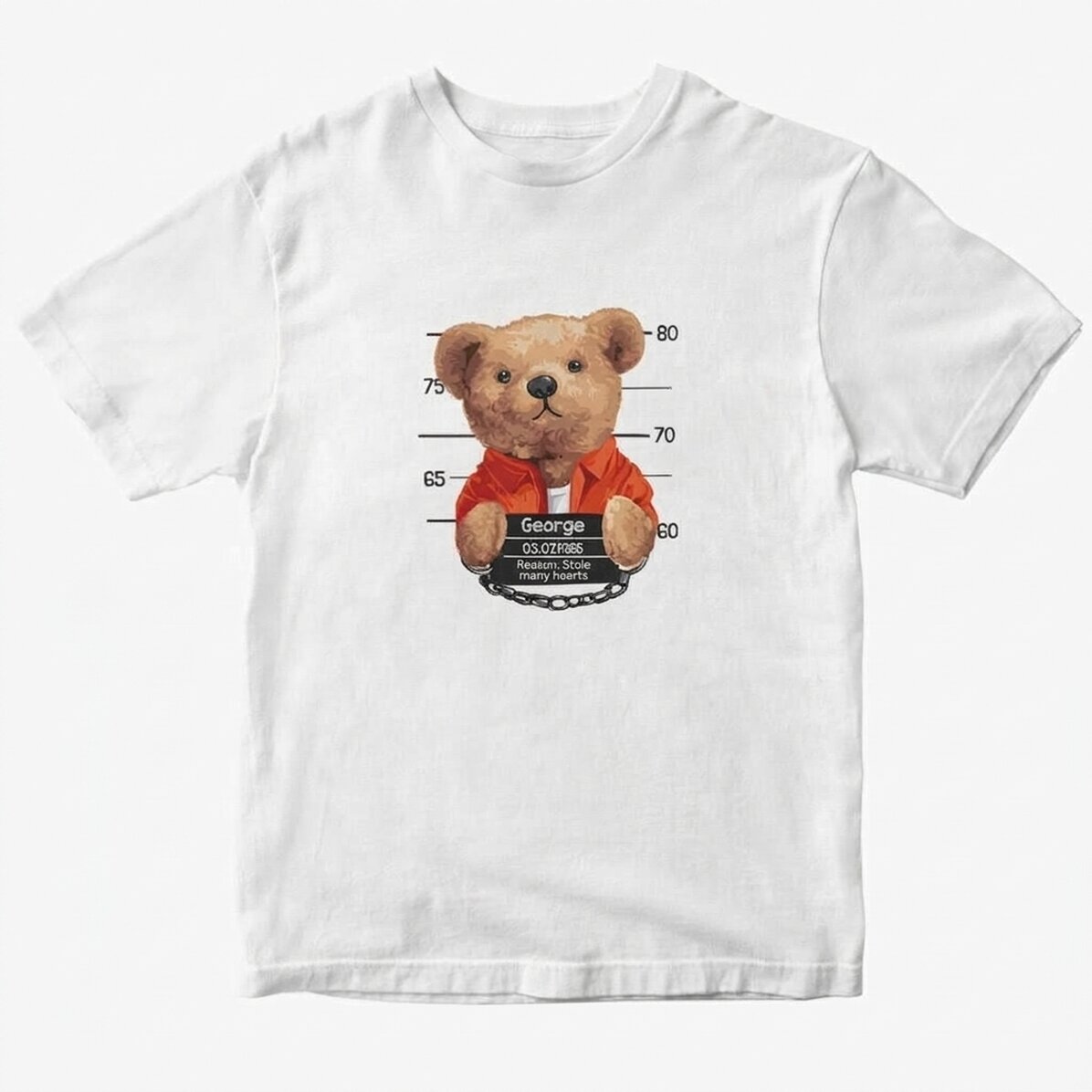 Personalisiertes Baumwoll-T-Shirt mit Aufdruck – „Prison Teddy Bear“