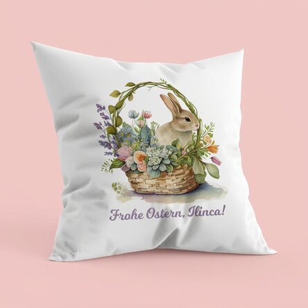Personalisiertes Kissen mit Schriftzug – Frohe Ostern