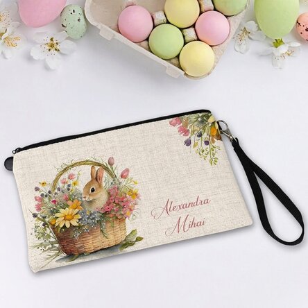 Personalisierte Accessoire-Tasche mit Namen – Hase
