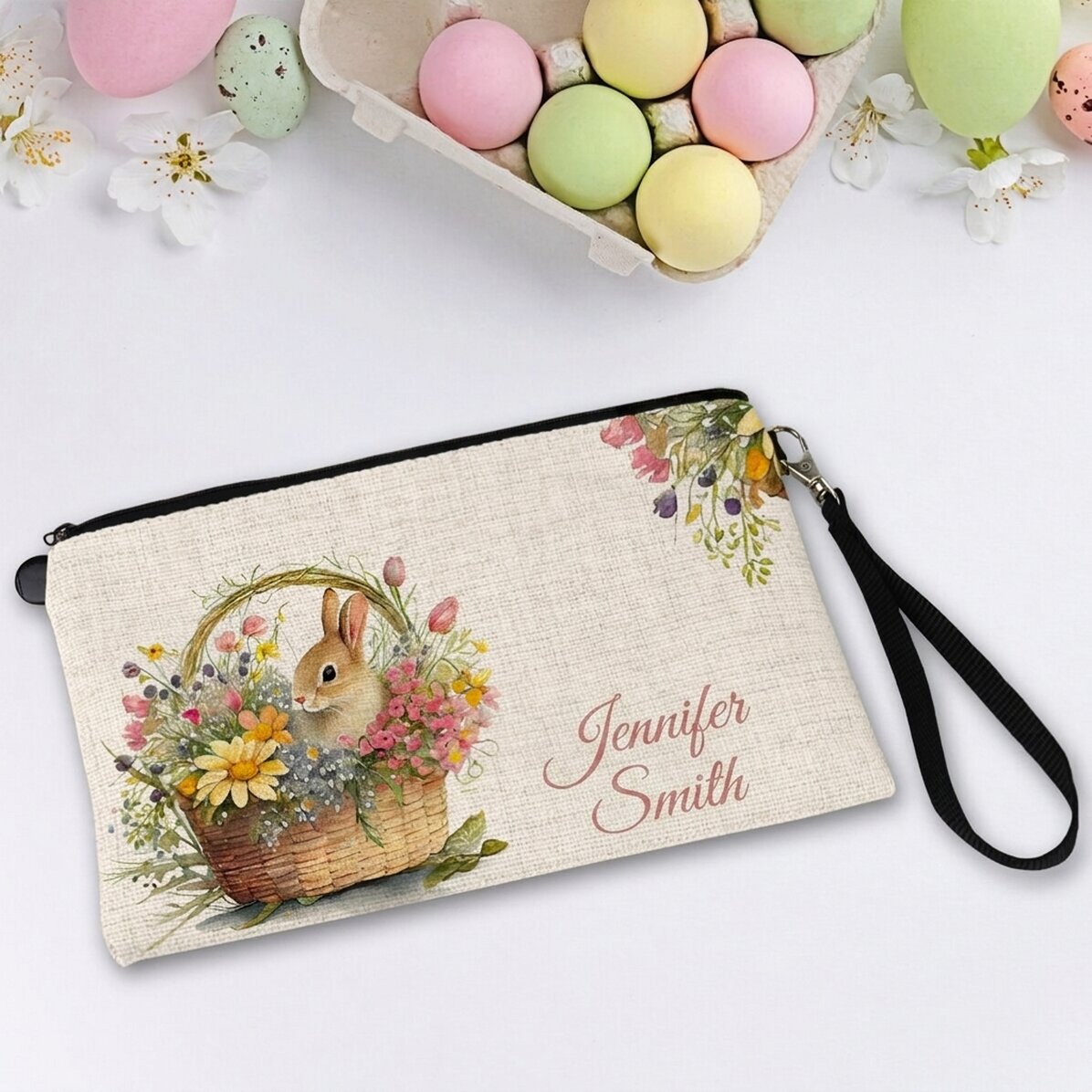 Personalisierte Accessoire-Tasche mit Namen – Hase