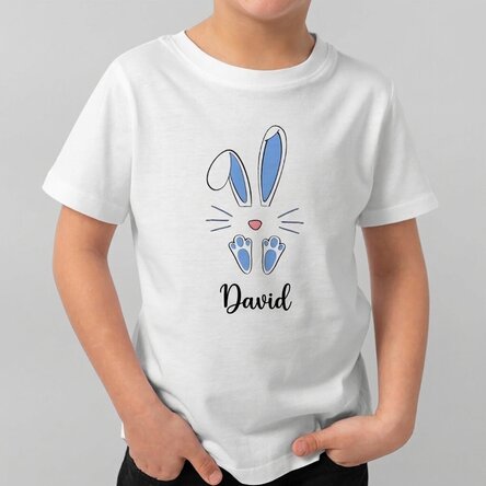 Personalisiertes Baumwoll-T-Shirt für Kinder mit Namen – Osterhase