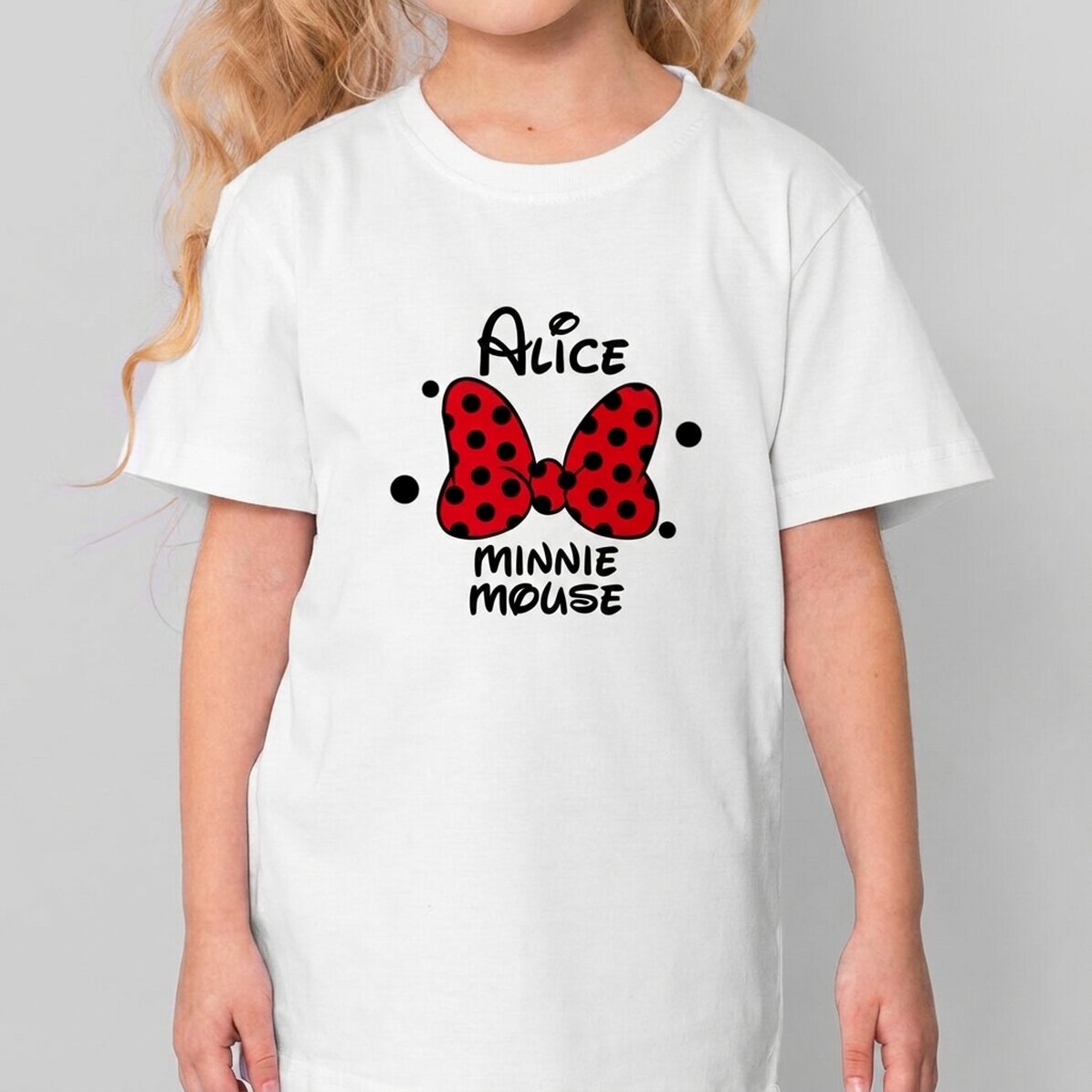 Personalisiertes Baumwoll-T-Shirt für Kinder mit Aufdruck – Mini Mouse